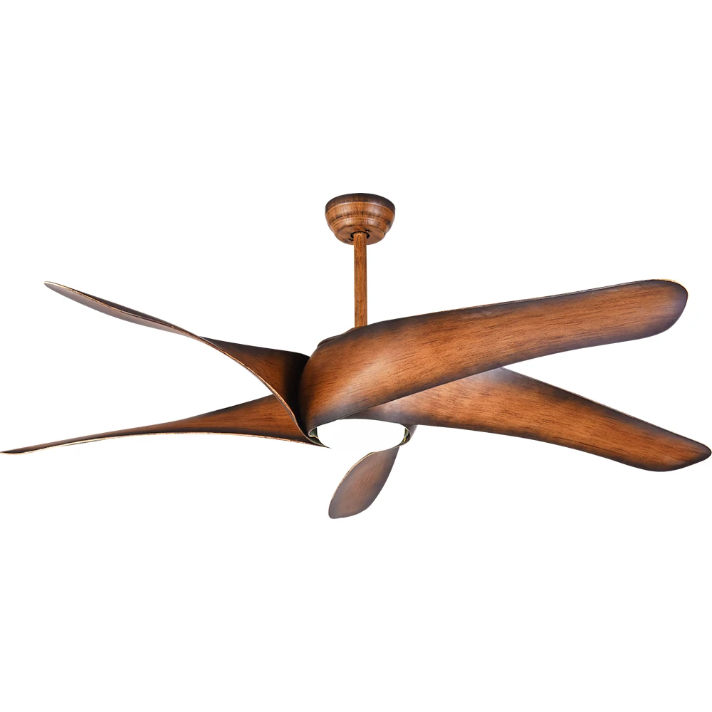 Famous Brand Silent Design Big Motor Mountain Air Wooden Painting Blade Giant Ceiling Fan With Light