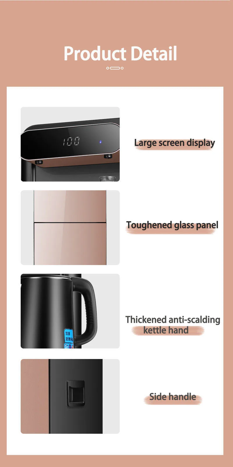Automatic Smart Water Dispenser Tea Bar machine Cold/Hot/Warm Remote  Control 55degree Insulation Electric Kettle 13gears