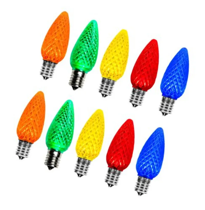 Retail colorful plastic outdoor c9 led christmas lights bulbs