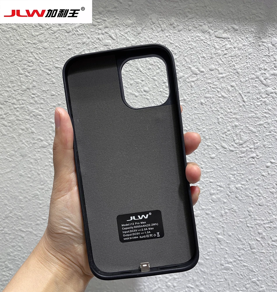New arrival JLW extra charging battery case for iphone 12 12 pro 12 promax with 5000mah power protection