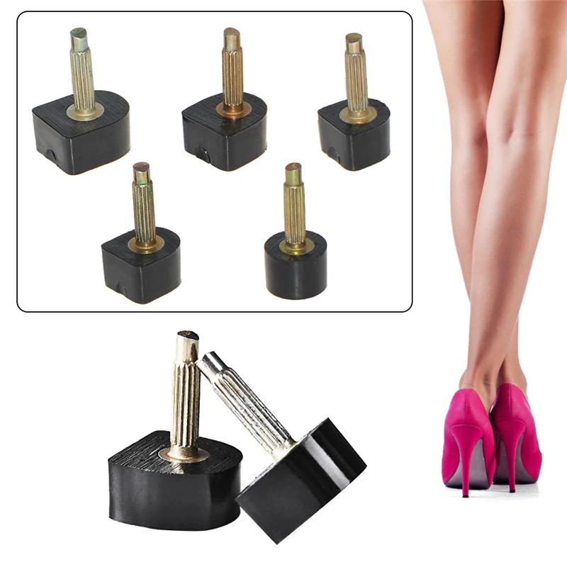 2 Color 20Pcs Women High Heel Shoe Repair Tips Taps Pins,U-shape Durable High Heel Repair Caps Dowel Lifts Replacement Repair Stiletto,5 Different Size