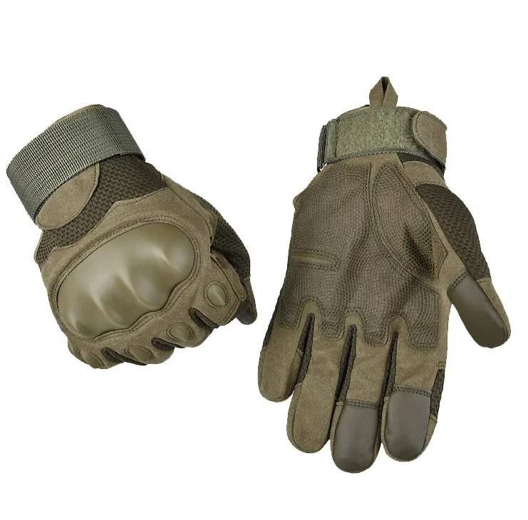 军用军绿色半指战术手套超细纤维 tpr 指关节