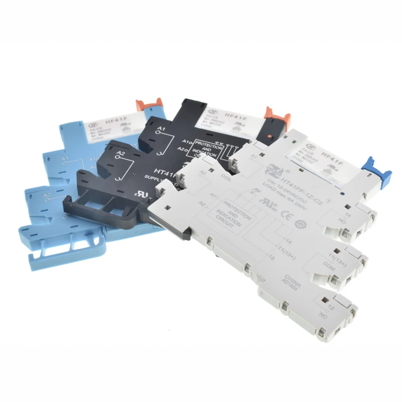 Din Rail Relay Module Switch Hf41f 12v 24v Integrated Pcb Board Ssr Solid Sate Relay Interface
