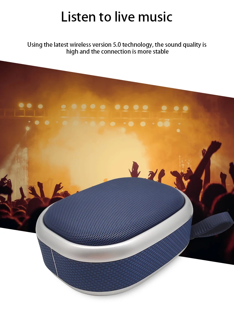 Factory low-cost direct selling BT 5.0 Portable Outdoor Mini speaker True Wireless TWS Blue Waterproof speaker - ANKUX.COM