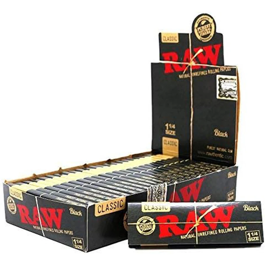 Raw Unrefined Classic 1.25 1 1/4 Size Cigarette Rolling Papers Full Box ...