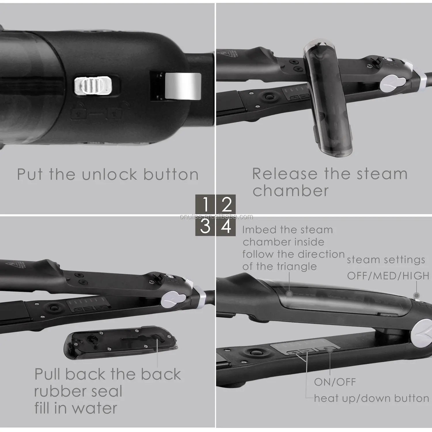 Ceramic hair straighteners with steam фото 43