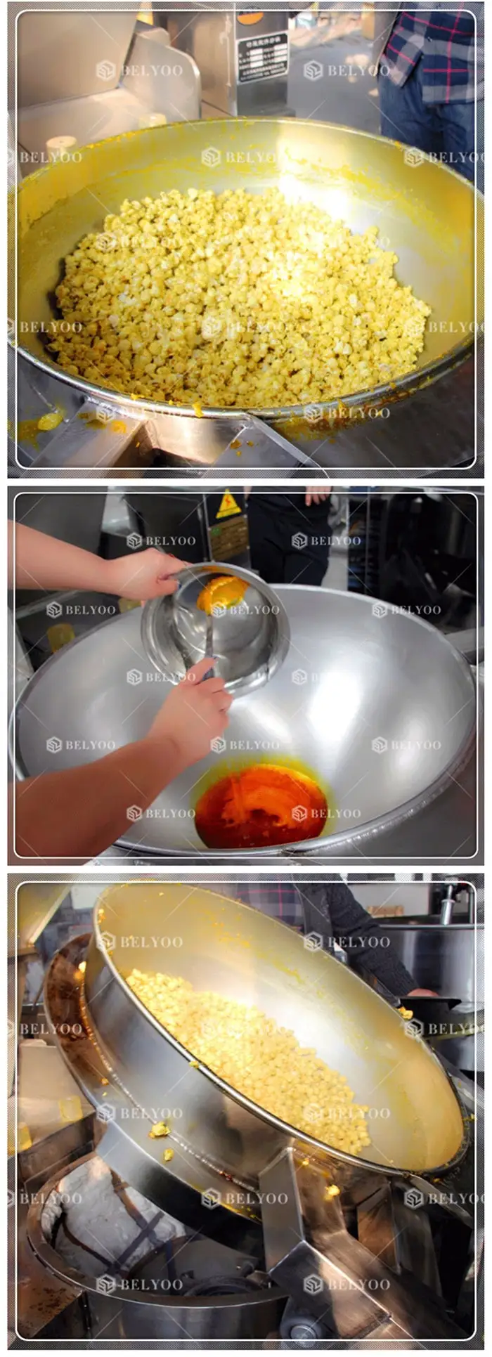 Gas electric mustard strawberry chocolate caramel popcorn maker home portable manual industrial popcorn making machine