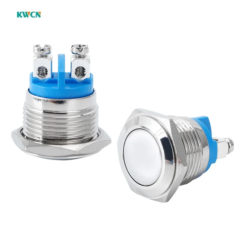 16mm 19mm 22mm 12V Waterproof DC LED Flat Dome Door Touch Momentary Push Button Power Switch