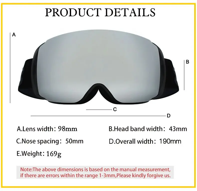 Guangzhou manufacturers oem adult skiing googles glasses magnetic snow goggles