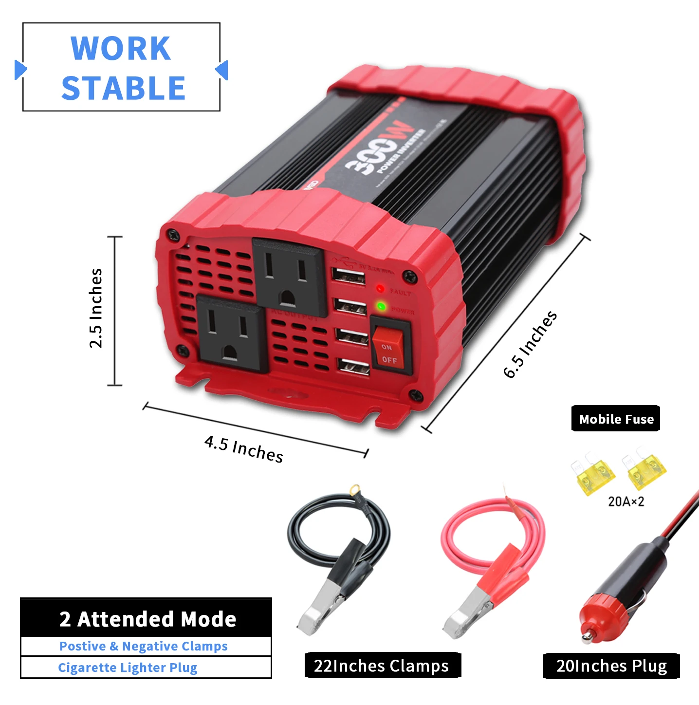12v To 110v/220v Car Inverter 300w Dc To Ac Car Power Inverter