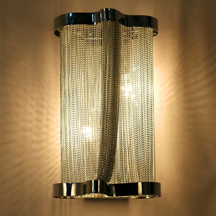 New classical postmodern wall led light chain tassel luxury hotel energy saving wall lamp