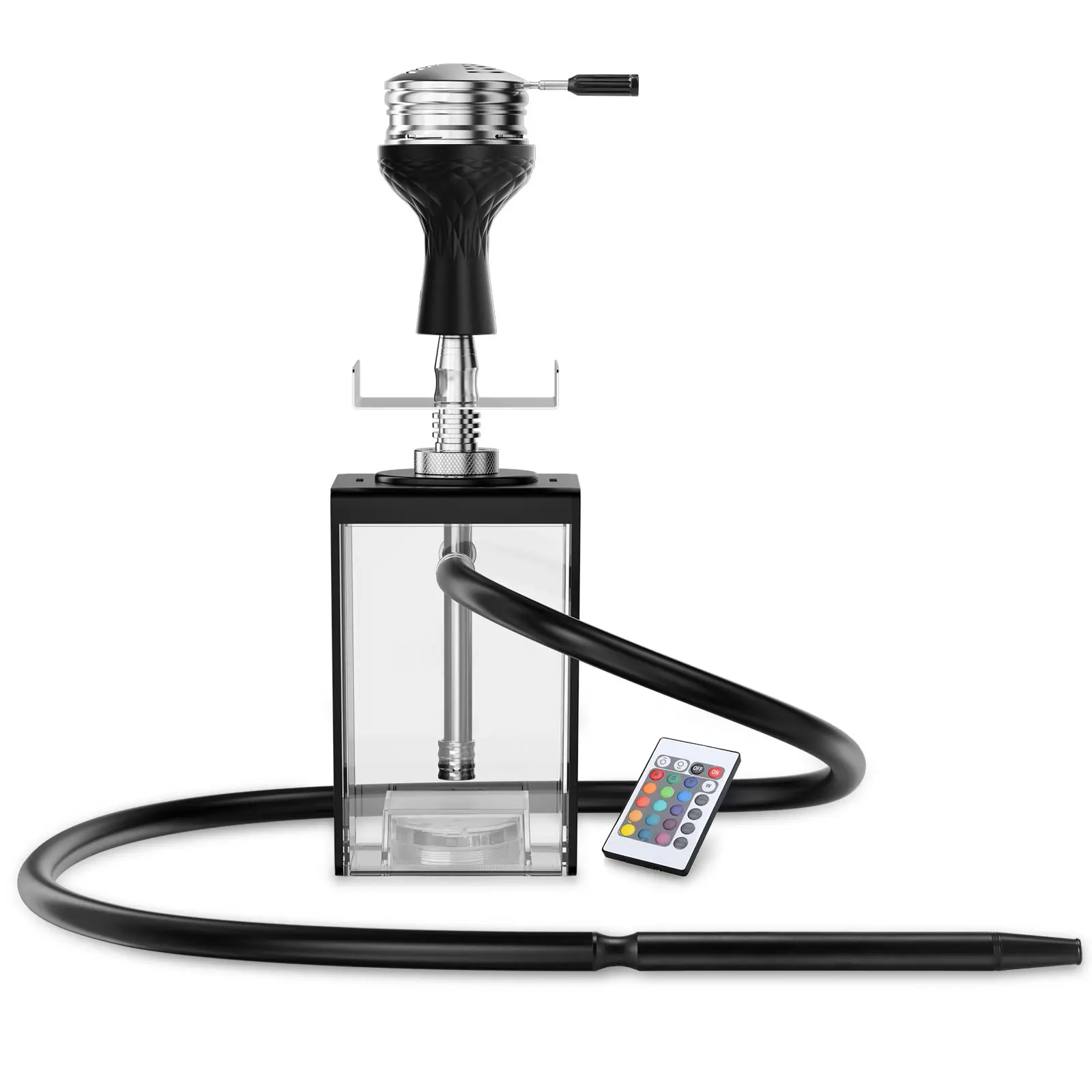 Kitosun Neonmobile Shisha Set Acrylic Modern Hookah Set With Everything Include Silicone