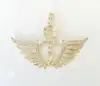 2019 newest design micro pave cz crystal 925 sterling silver cross angel wing pendant