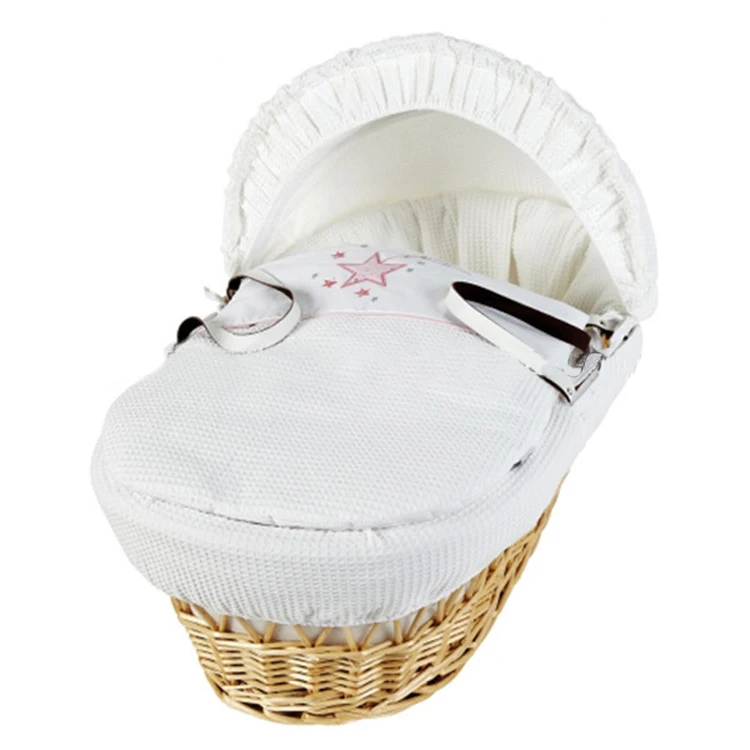 Antique Hand Made Wicker Baby Basket Decorated Buy