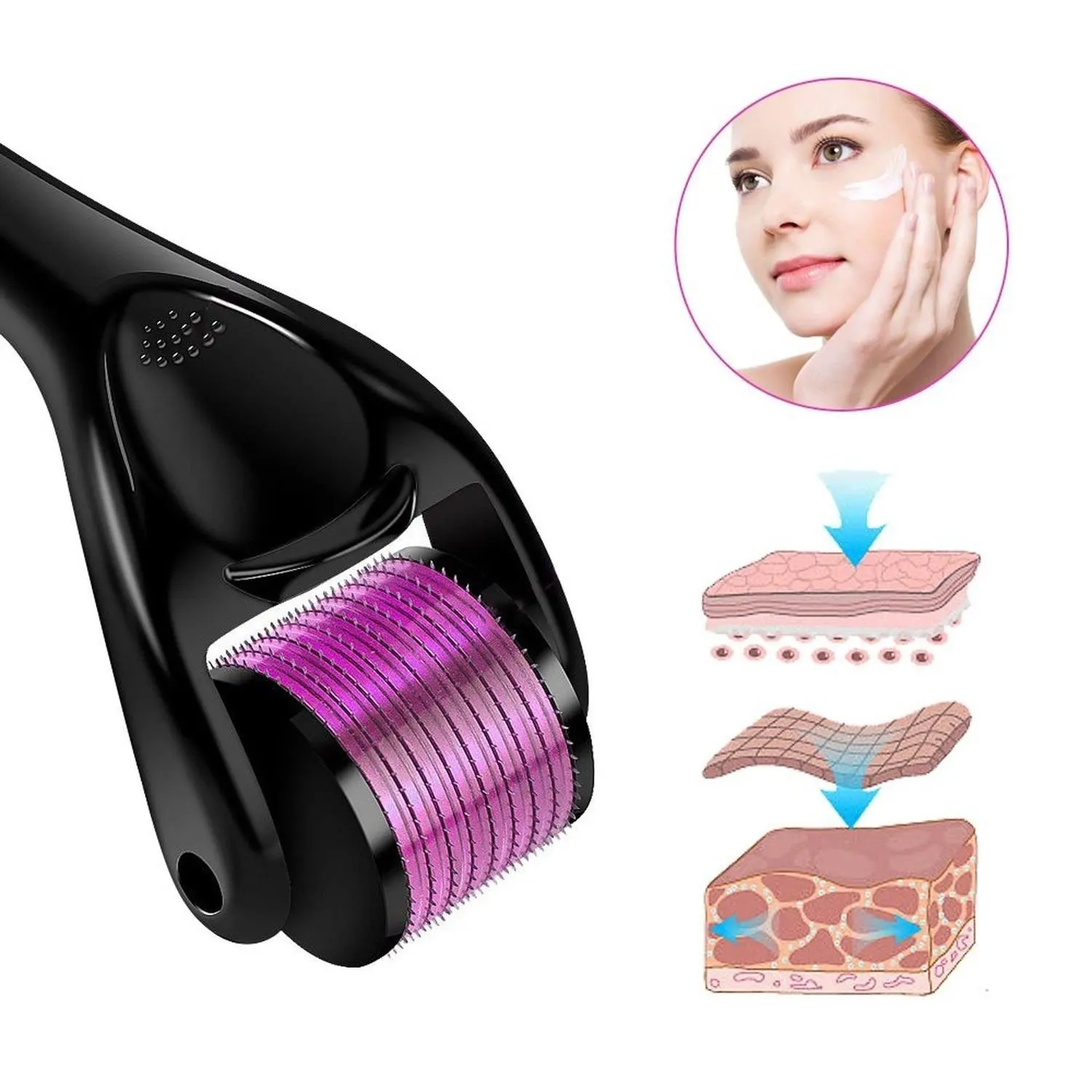 540 Pins derma roller stretch marks microneedling derma roller for hair loss treatment