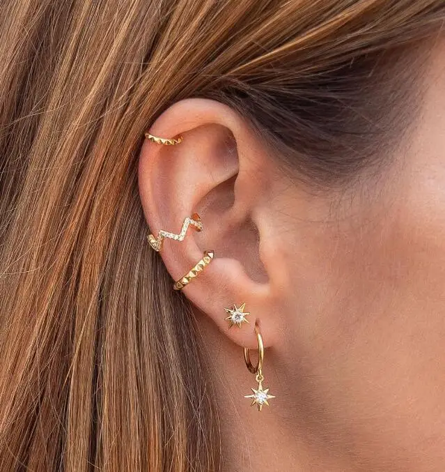 Oxidized 925 Silver Pave Diamond Wire Dainty Ear Cuff Jewelry Handcrafted Minimalist Jewelry Women's Ear Cuff Dainty Ear Cuff Jewellery Earrings Cuff & Wrap Earrings 