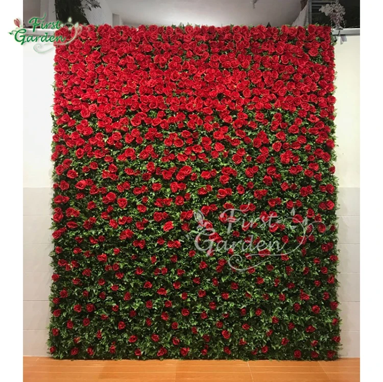 Big Red Rose Artificial Plant Wall Flower For Wedding Planning Scene