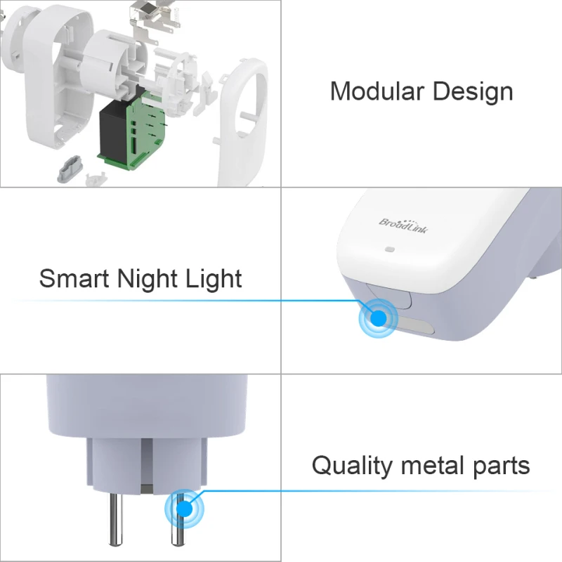 Broadlink SP4L Smart EU Socket Wifi Timer Plug With Night Light Google Home Alexa Voice For Smart Home Automation