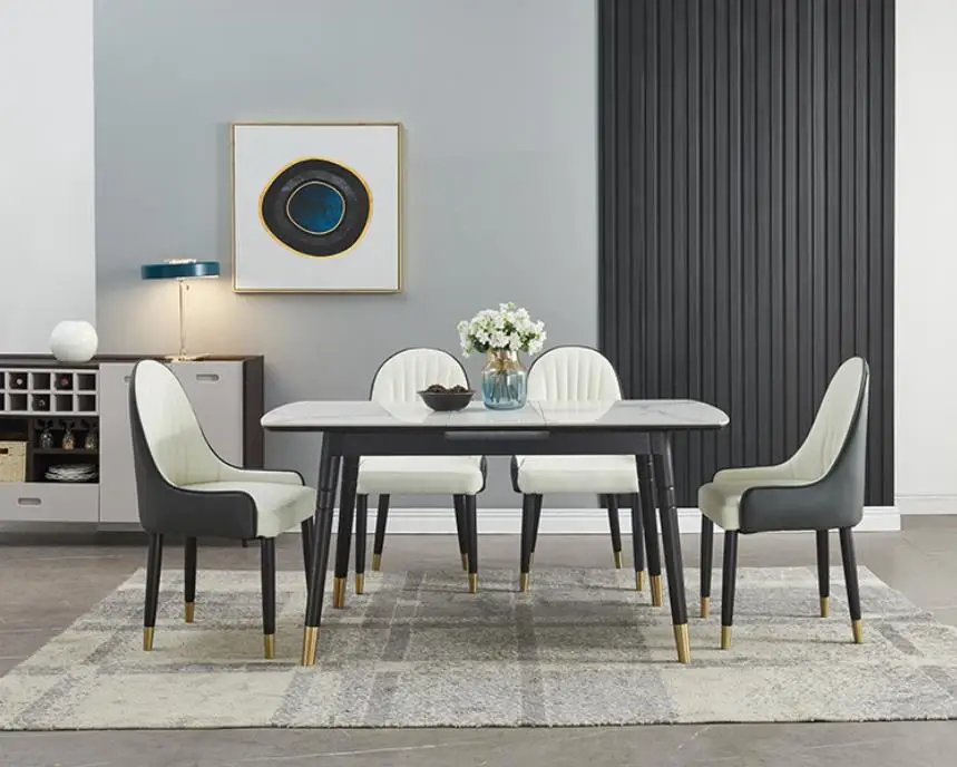Marble dining table and chair