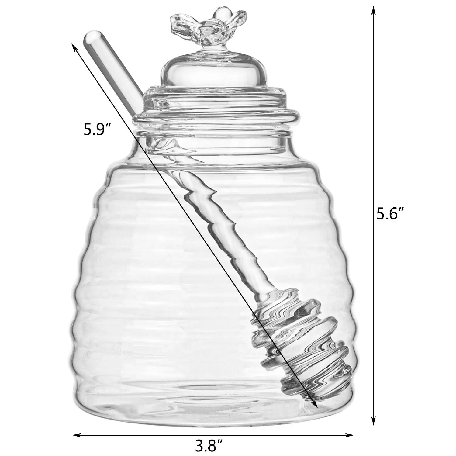 Wholesale Crystal Honey Jar Honey Container Home Kitchen