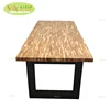 Home furniture solid wood acacia dining table finger joint / factory price restaurant dining table wax oil
