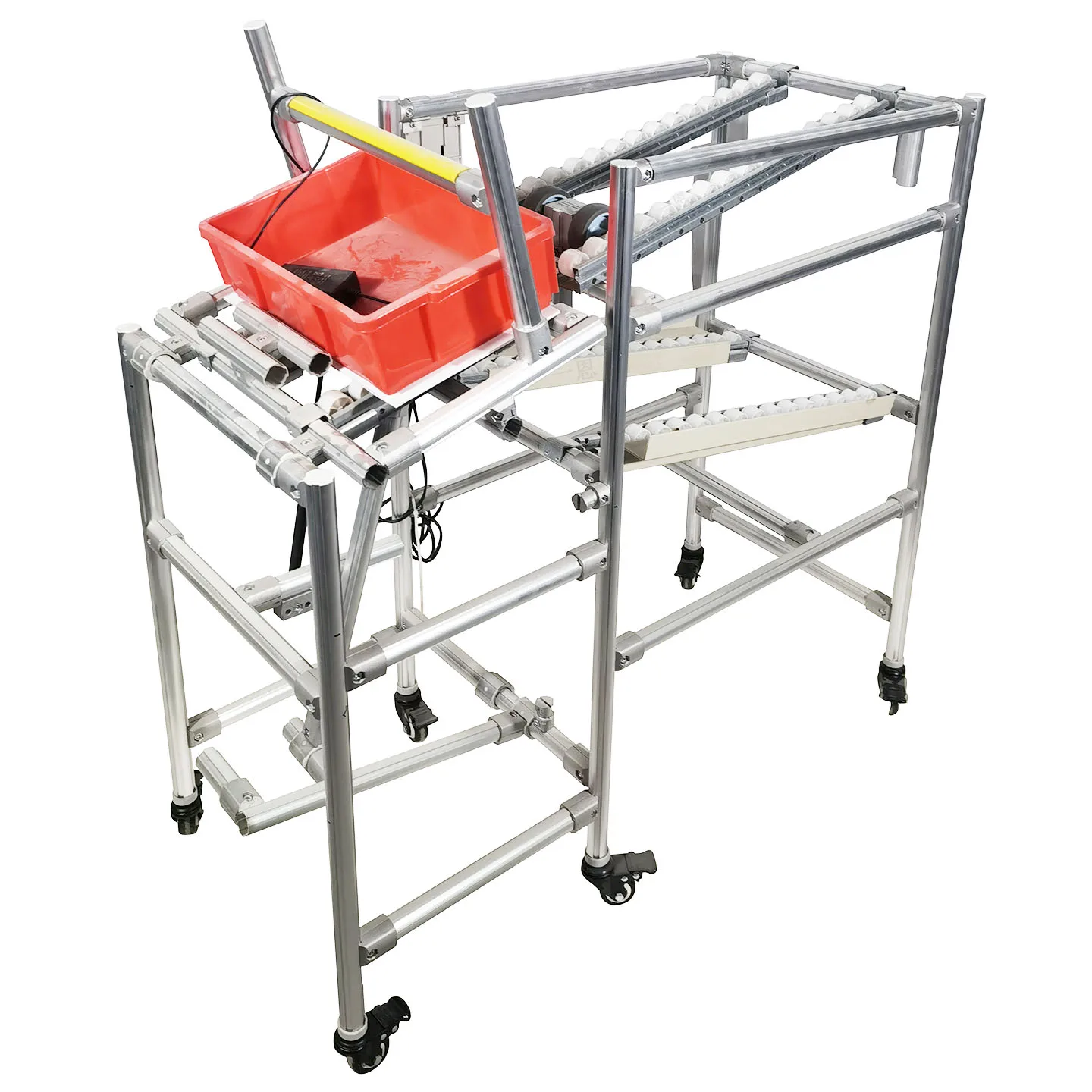 product on line recycling rack flow rack cart lcia third generation lean pipeline rod feeding empty box return box reflow rack grade-14