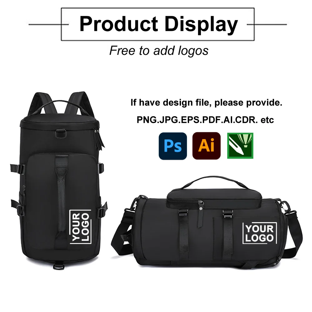 Wholesale free sample custom large capacity backpack sport gym bag women men gym fitness duffle duffel travel bag duffle bag