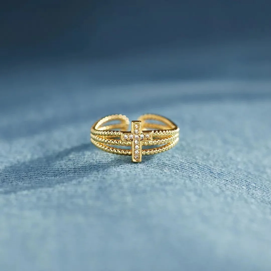 Hot Selling S925 Sterling Silver Three-Layer Adjustable Ring Simple Fashion for Women's Fine Jewelry