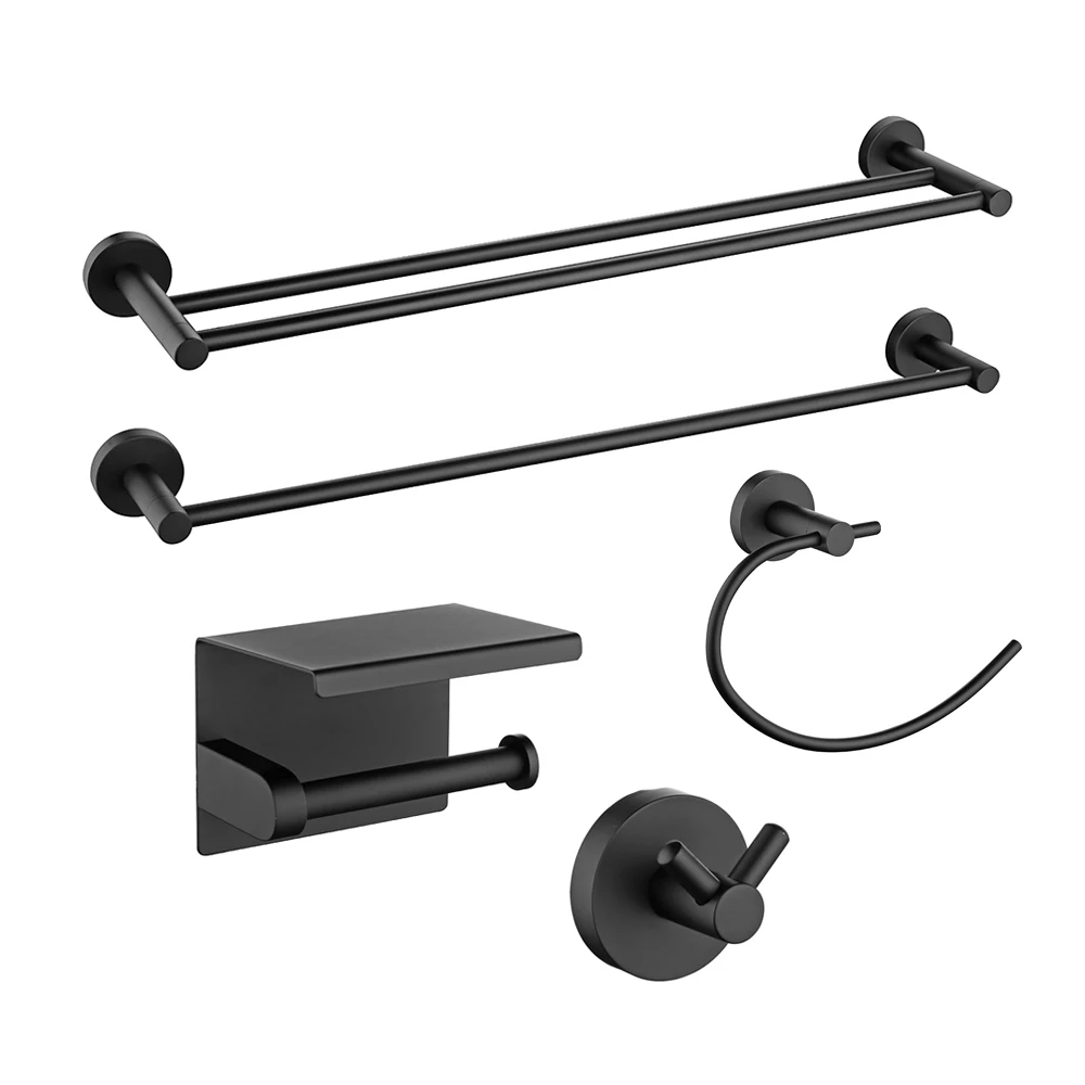 Stainless Steel 304 Matte Black Bathroom Set 