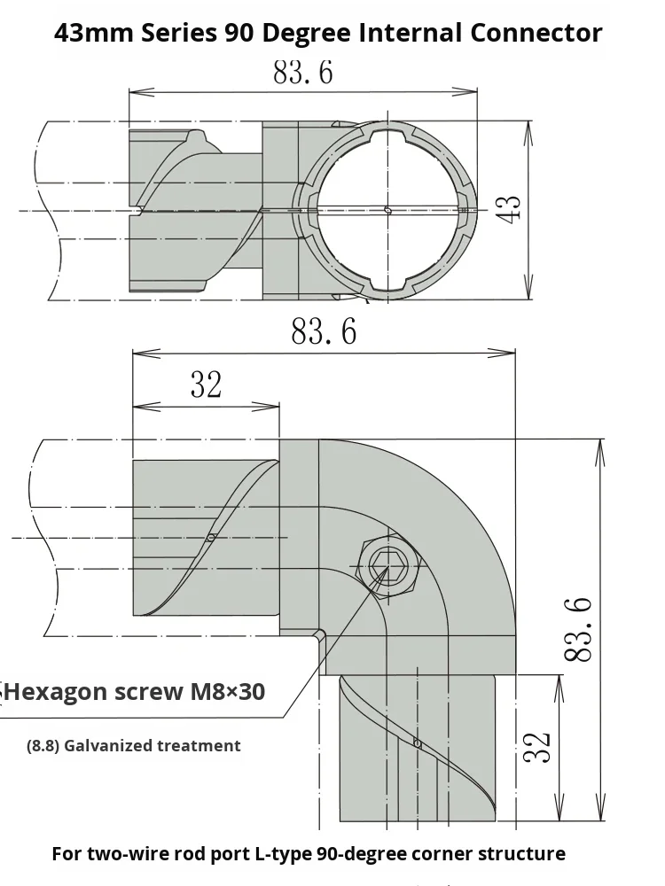 product 1000 series 90 degree internal connector third generation wire rod aluminum alloy lean pipe connector accessories material car-15