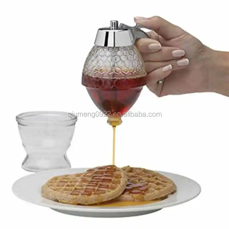 Juice Syrup Cup Bee Drip Dispenser Kettle Kitchen Accessories Honey Jar  Container Storage Pot Stand Holder Squeeze Bottle