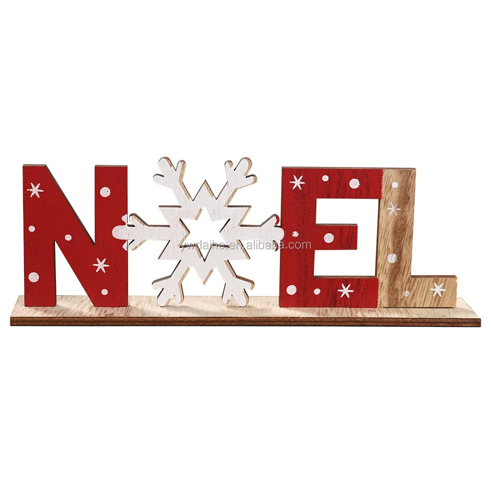 New Christmas decorations wooden letters ornaments desktop printing ornaments