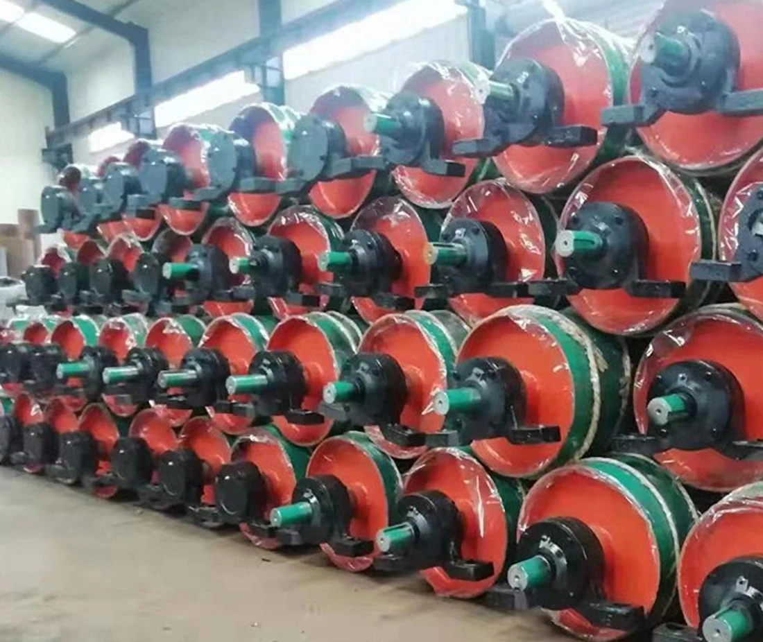 Mining Conveyor Belt Conveyor Drive Pulley Drum With Rubber & Ceramic ...