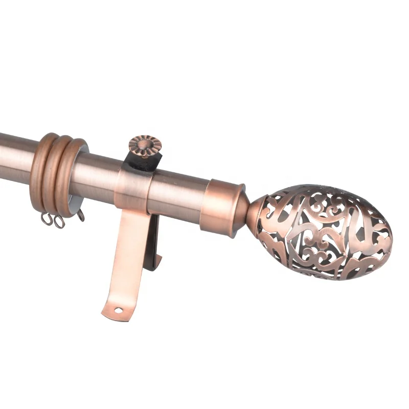 Hollow Brown European Fashion Metal Curtain Rod Pole Buy Hollow