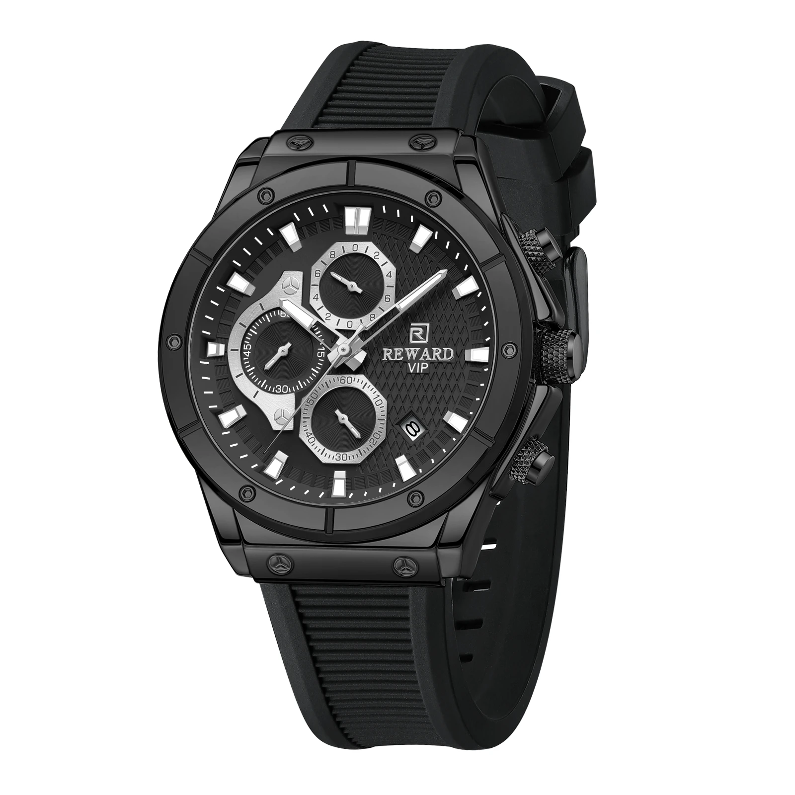 REWARD online shopping quality watch for men silicone strap sport chronograph slim watch for men waterproof
