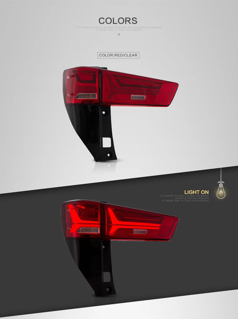 Vland Factory Car Accessories Tail Lamp For Innova 2016-UP LED Tail Light With Plug And Play Design Rear Lamp