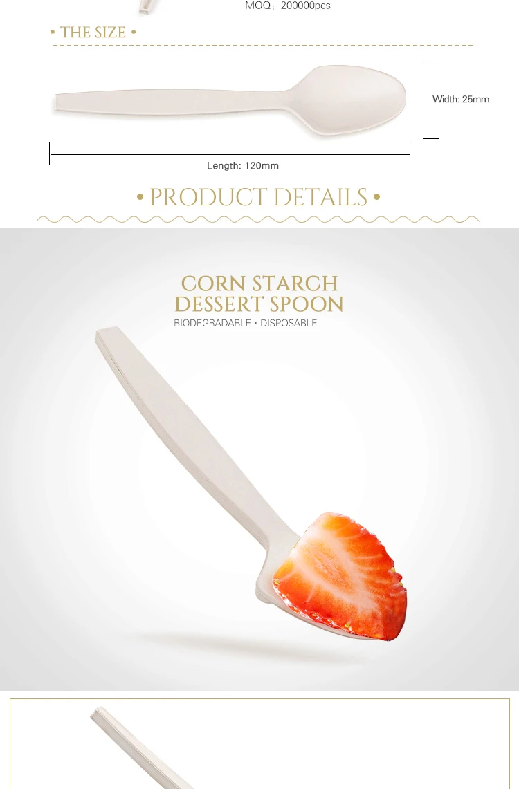 Europe-Pack factory direct biodegradable corn starch 5 inch dessert spoon