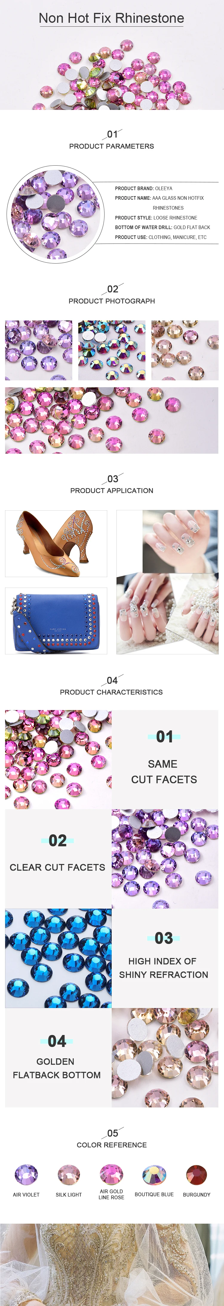 Wholesale SS6 SS8 SS10 SS20 SS30 Nail Crystal Rhinestones 3D Flat Back Rhinestone Nail Art Rhinestone for Nail DIY Design