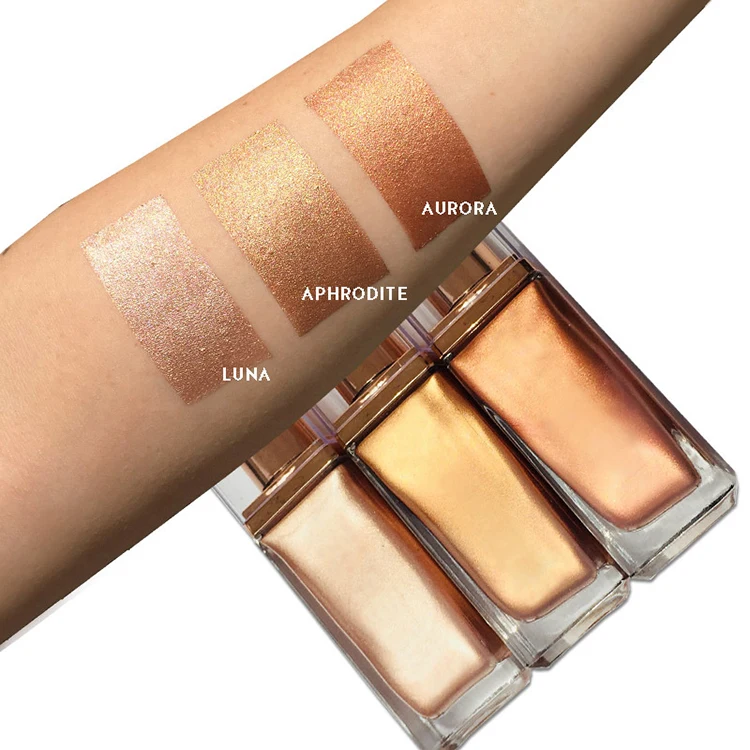 
No logo private label pigmented brightening body bronzer and highlighter gel BODY LAVA 