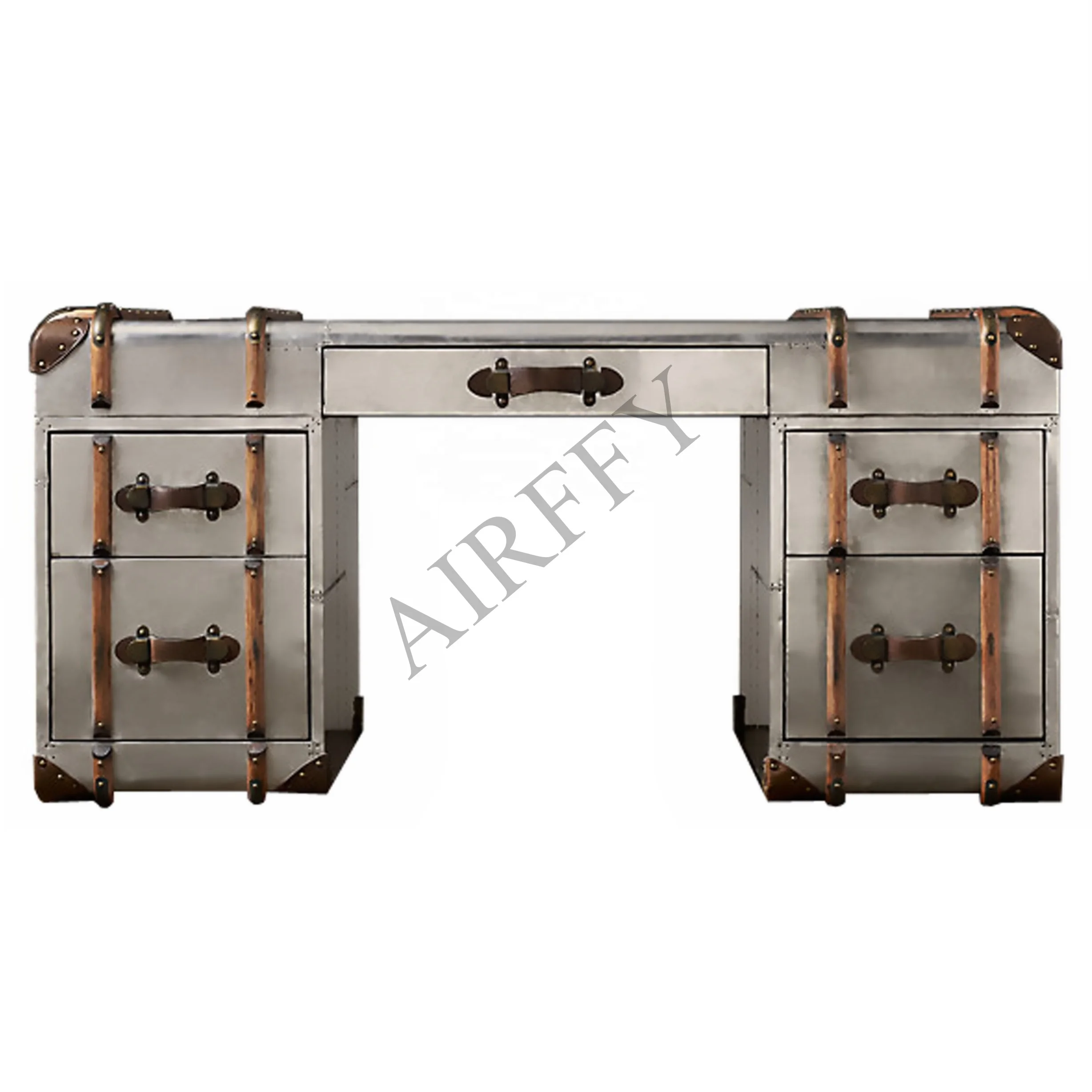 Aluminum/canvas/leather Office Workstations Vintage Aviator Desk For