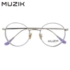 Popular round gold silver fashion stainless steel optical eyeglasses frames