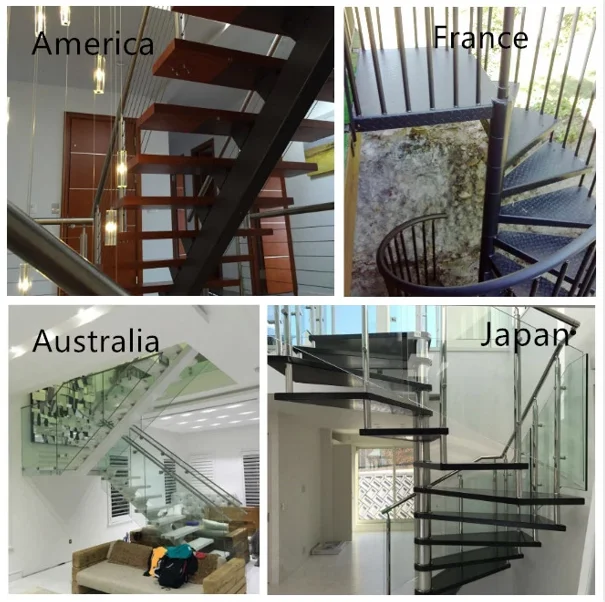 U channel glass railing staircase handrail