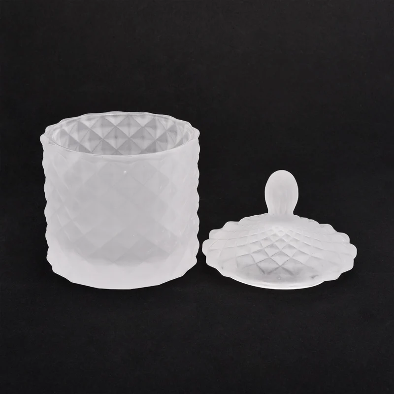 110ml Frosted White Glass Candle Jars with Lids Home Decor Wholesales