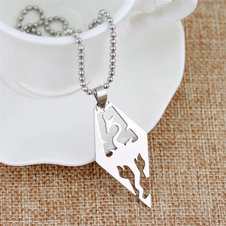 Necklace for Men Men Game Dragon Pendant Necklace The Elder Scrolls V Skyrim Choker Movie Jewelry Necklace Accessories Chain Collares