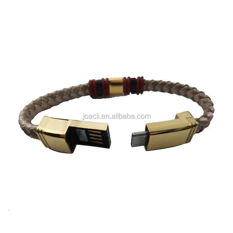 316L Stainless Steel Android Data Charger Cord Bracelet Type C Connect With Joias Mulher
