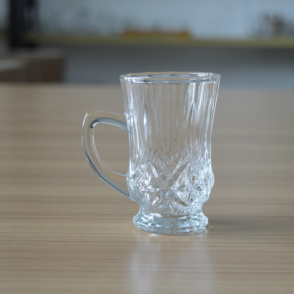 豪华雕刻钻石150毫升玻璃杯热饮