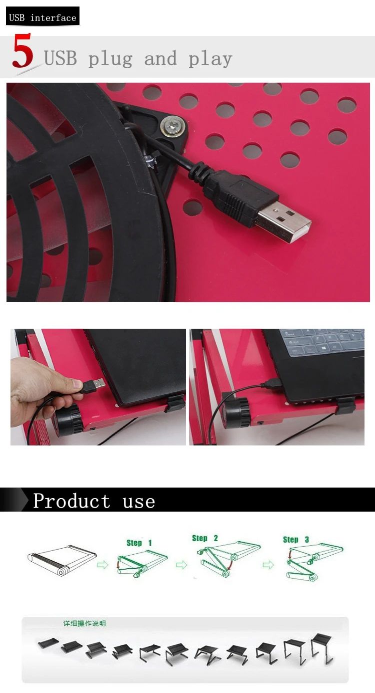 metal ergonomic adjustable computer desktop folding stand tables