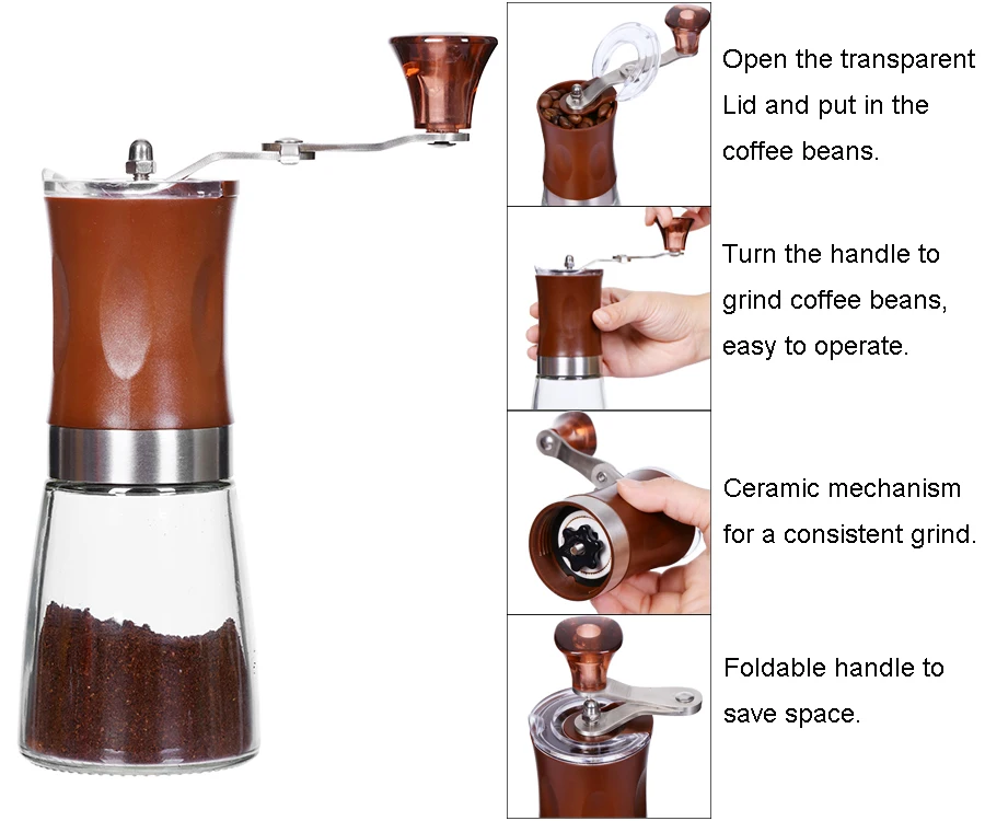 Personal Size Coffee Mill,Coffee Grinder,Manual Ceramic Handcrank