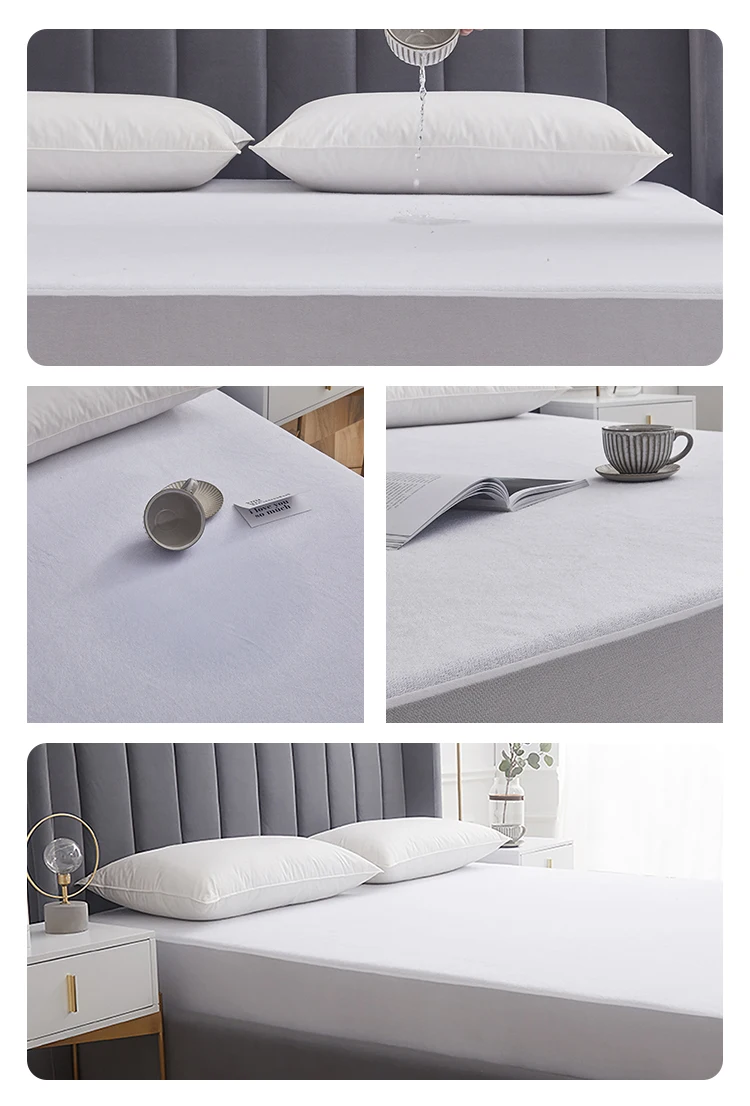 Luxury Modern Bedspread 12 Inch Cotton <a class='inkey' style='color:blue' href='https://www.wxkxt.com/pillow' target='_blank'>Pillow</a> Cover Waterproof Mattress Protector With Zipper factory