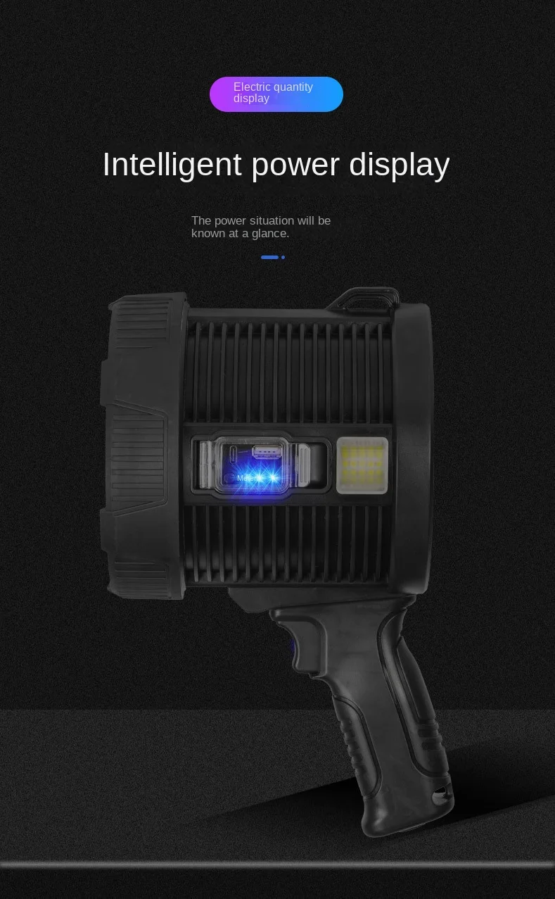 P70 Led High-Power P70 Portable LED Searchlight Solar Powered Type-C Charging ...